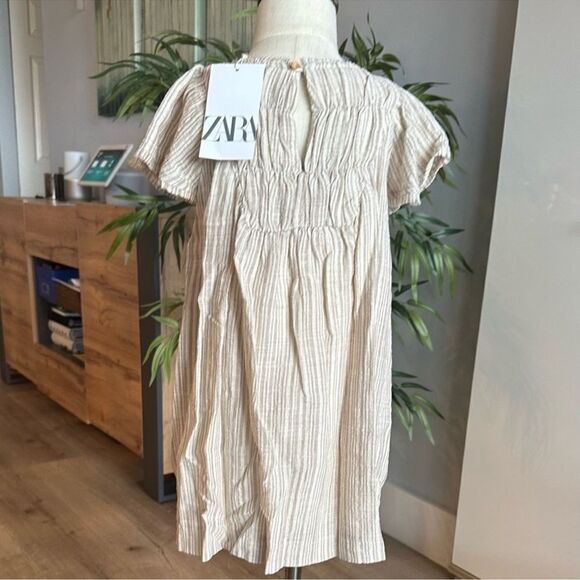 ZARA Kids | Beige | SMOCKED DRESS - Picture 8 of 12